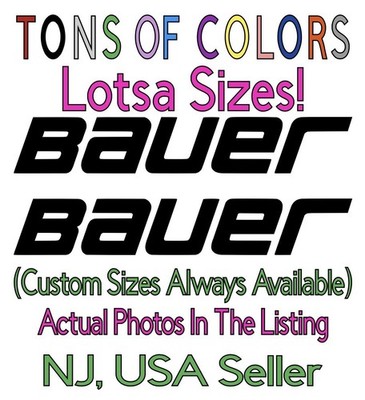 TWO Bauer Hockey Vinyl Decals (Style 2) Helmets Car Plastics FREE Decal Offer!