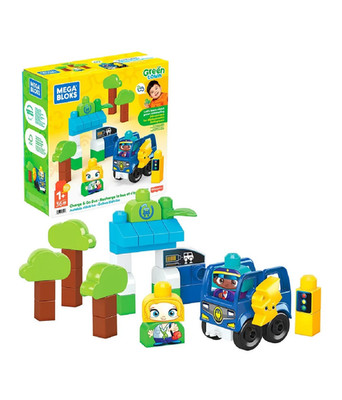 Mega Bloks Fisher-price Toddler Building Blocks Green Town Charge & Go Bus 36pcs