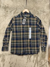 Eddie Bauer Men's Bristol Flannel Shirt Size Small Mocha Overland Plaid