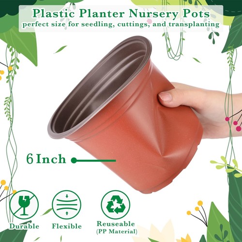 1500 Pcs 6 Inch Plastic Plants Nursery Pots Bulk Seedling Flower Plant Contai... - Picture 6 of 6