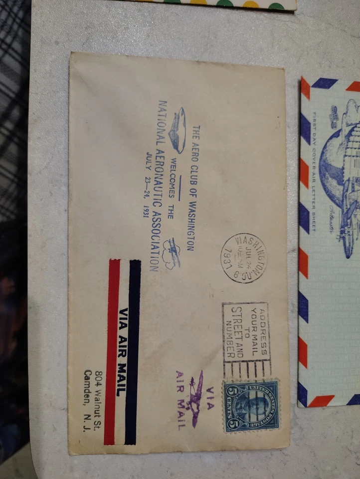Lot of 3 Early Aviation Airmail Covers – 1931–1947 FDC & Event Clipper Airletter - Image 4 of 4