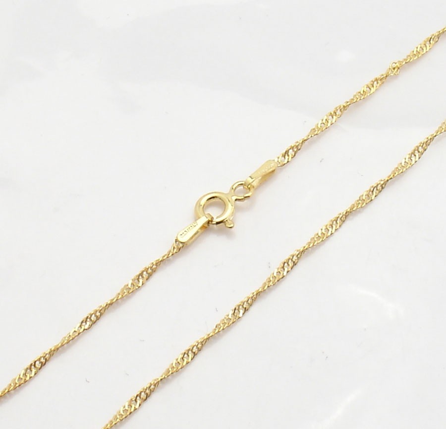 Technibond Singapore Sparkle Chain Necklace 14K Yellow Gold Clad ...