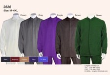 New Men's 2-piece Mandarin/ Banded Collar Casual Shirt Set /Walking Suit 2826