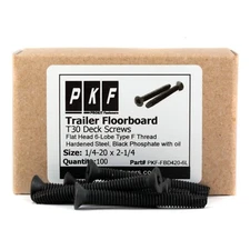 Trailer Floorboard Deck T-30 Screws 1/4-20 x 2-1/4 Flat Thread Cutting | QTY 100