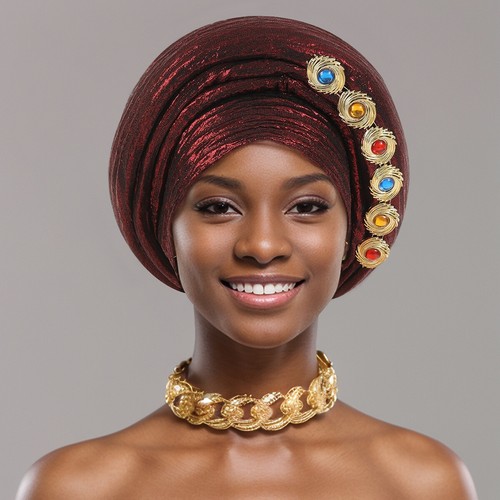 New European American Cap Multi-layer Sponge Layered Side Colorful African Hat - Picture 3 of 24