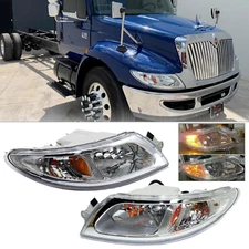 For International 4100 4200 4300 4400 8500 8600 Headlight Headlamp Pair Set