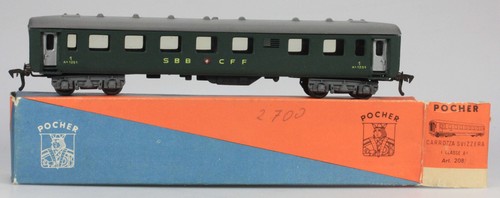 Pocher HO #208/2 SSS/CFF First Class Type A4 Passenger Car, LN/BX