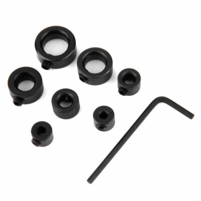 8-TEILIGES BOHRER BIT SCHAFT TIEFENANSCHLAG KRAGEN RING SET 3-16 MM SCHRAUBENSCHLÜSSEL HOLZARBEIT