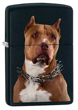 Zippo Lighter- Pit Bull Dog Black Matte Windproof Lighter #Z5100