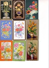Beautiful Set 9 x Vintage  Flower - Swap Playing Cards no 3