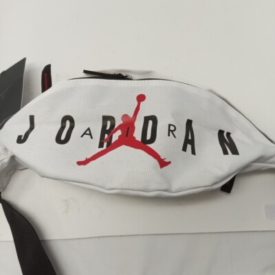 Nike Air Jordan Crossbody Bag White Jumpman Fanny Pack Hip Waist Belt 9B0533
