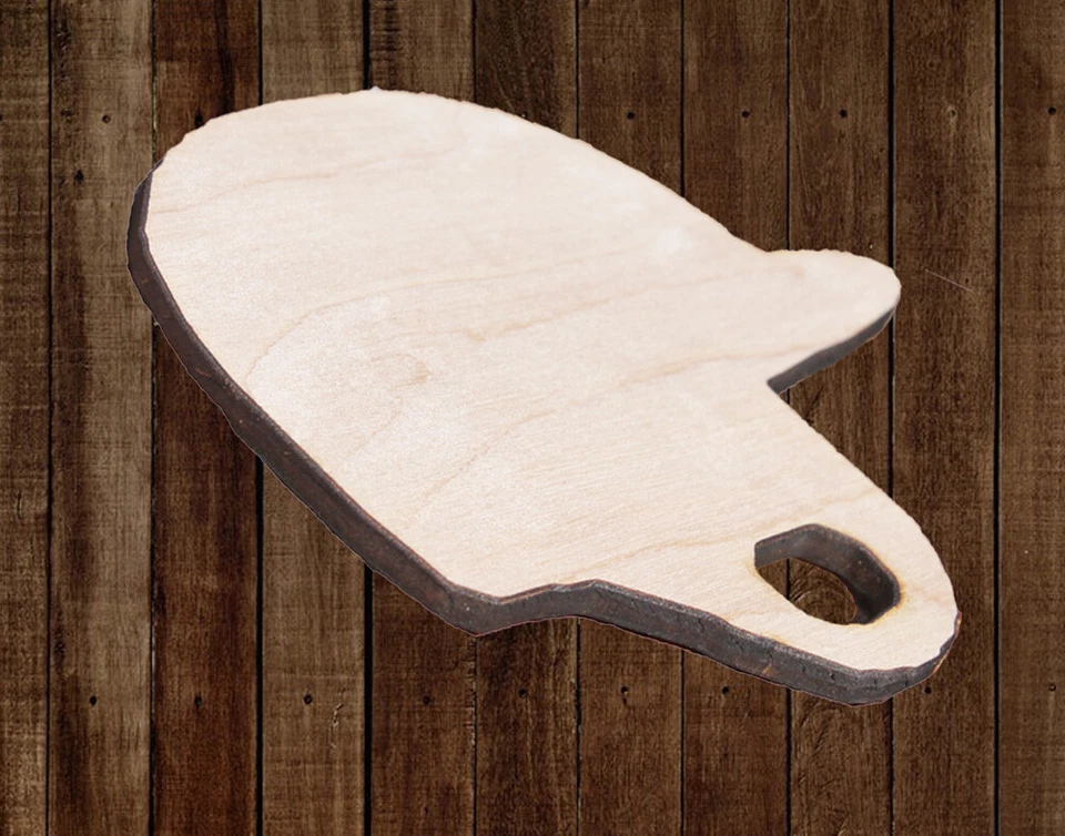 棒球头盔未完成木质镂空形状绘画工艺品所有尺寸 — 第 2/2 张图片