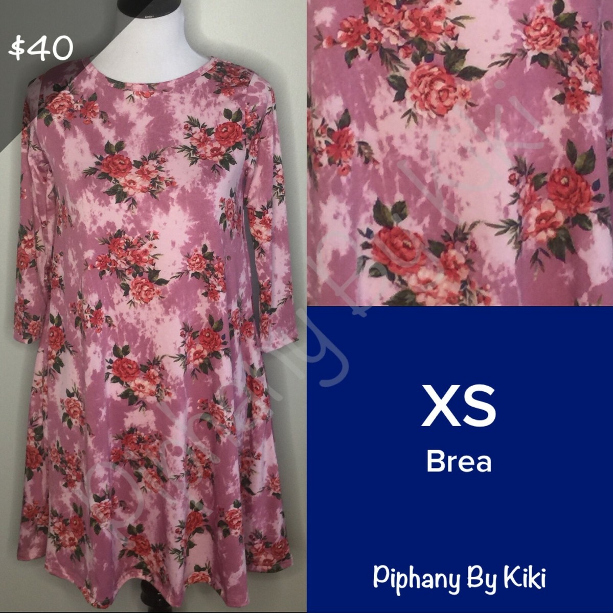 Piphany/Honey & Lace Pink Floral Print NWT XS BREA Dress
