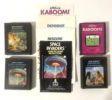 ATARI  &Misc.Game Cartridges Atari2600 Space Invaders, Kaboom, Defender, Berzerk