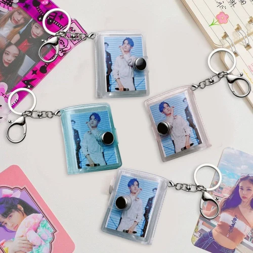 16 Pockets Mini Photo Album 1/2 Inch Backpack Keyring New Keychain Mini Album - Picture 1 of 12