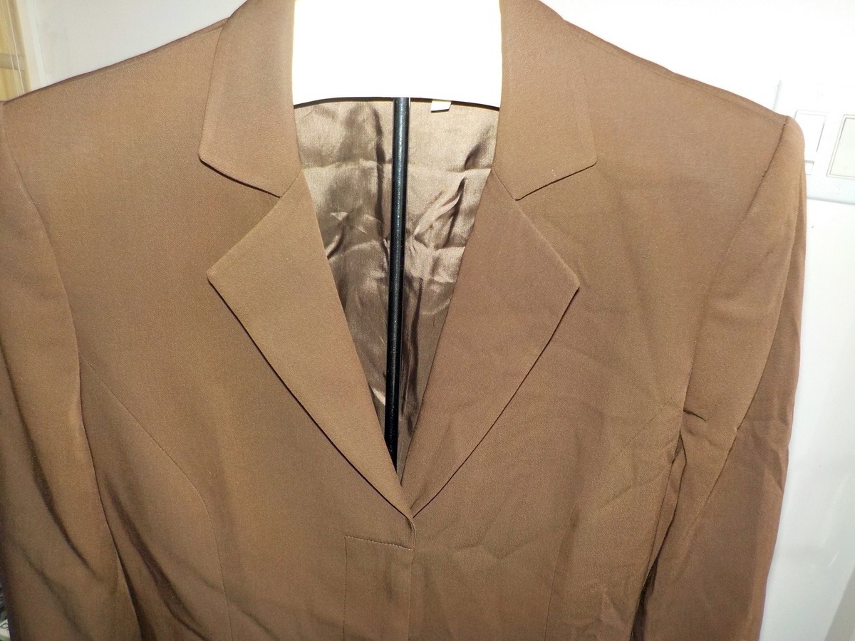 Salvatore Ferragamo Wool Blend 3 Hidden Buttons Blazer Brown SZ 10