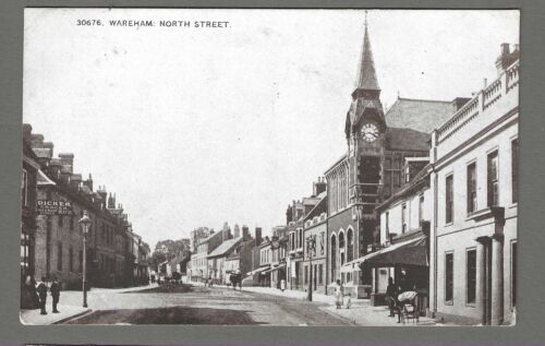 Vintage postcard North Street, Wareham, Dorset. Skeleton cancel Wareham 1900's. - Afbeelding 1 van 2