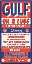 GULF LUBE OIL CHANGE SERVICE GAS STATION OLD SIGN REMAKE ALUMINUM SIZE OPTIONS