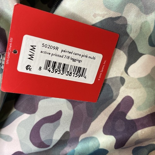 SPANX Booty Boost Active Painted Camo Pink Multi Active Printed 7/8 Leggings M - Picture 13 of 14