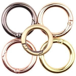 Spring Clip Round Carabiner, 5 Pcs Gate O Ring Spring Loaded Snap Clip, Key R... - Picture 1 of 7