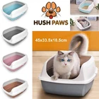 Open Cat Litter Tray High Sided Deep Pan Toilet Box Loo 45x33.5x18.5cm