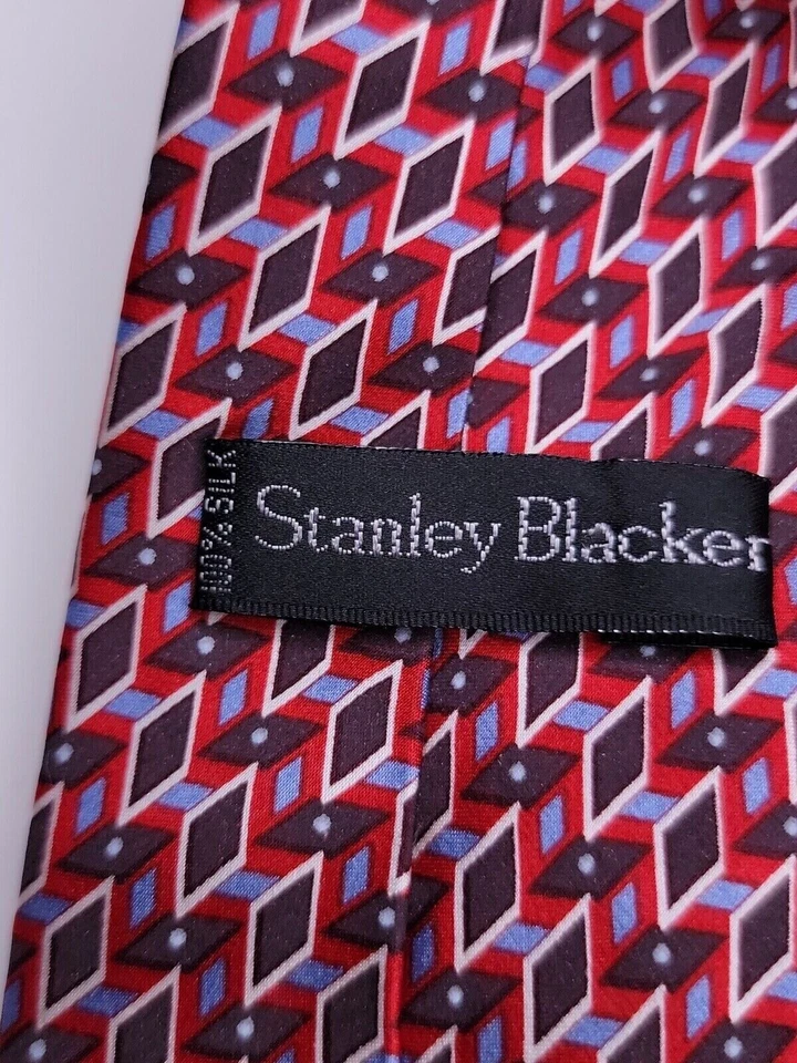 Мужской официальный галстук Stanley Blacker 52 дюйма Lx2,75 дюйма W многоцветный галстук - Изображение 3 из 4