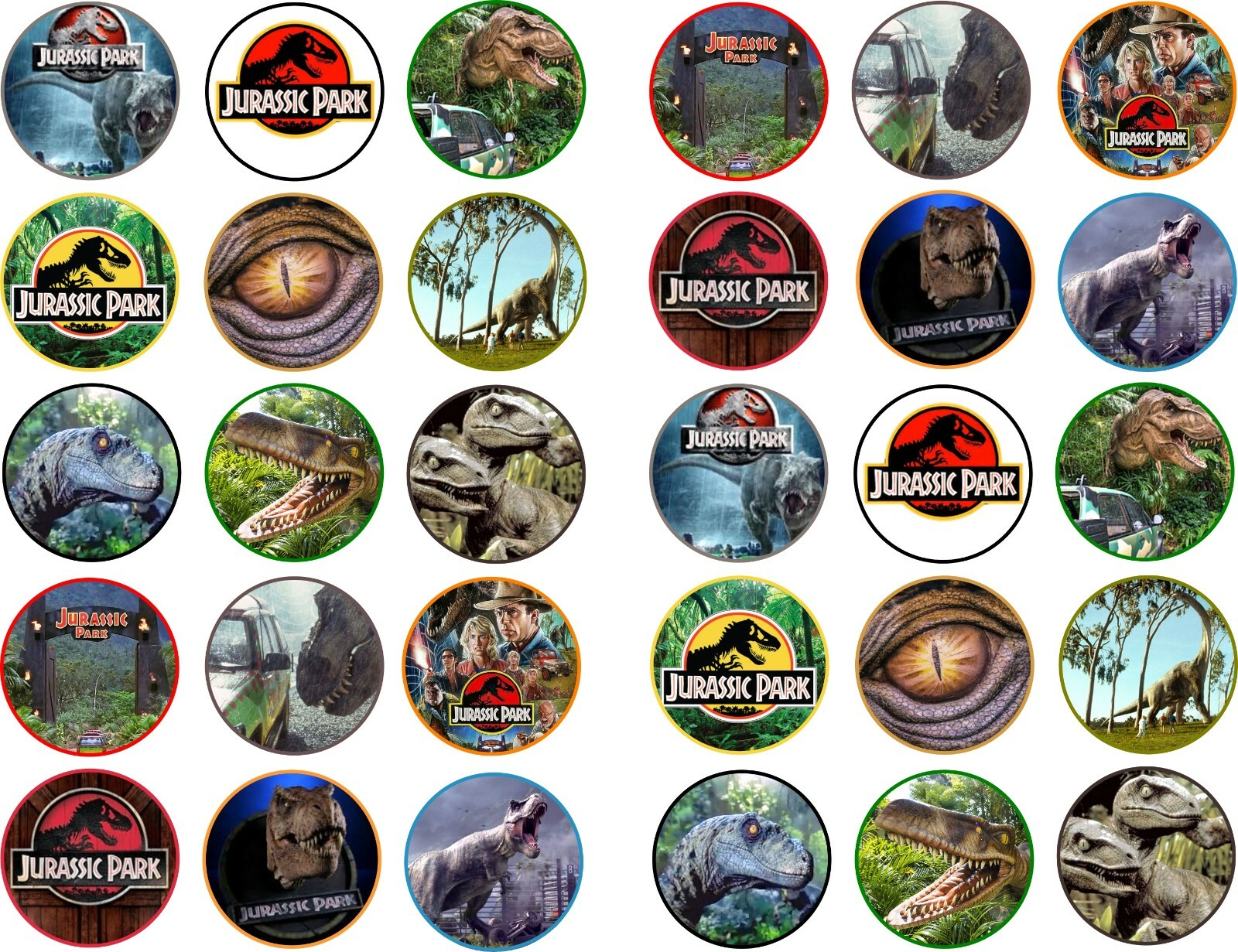 30 x Jurassic World Edible CupCake Toppers in Rice Paper,Icing & Pre