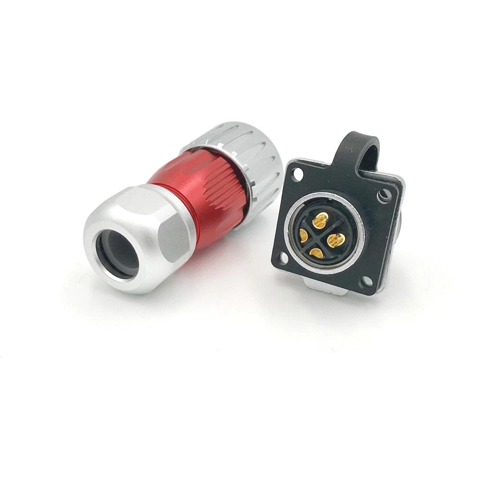 4 Pin Power Circular Connector Male Plug & Female Socket Waterproof IP67 Metal - Image 2 of 4