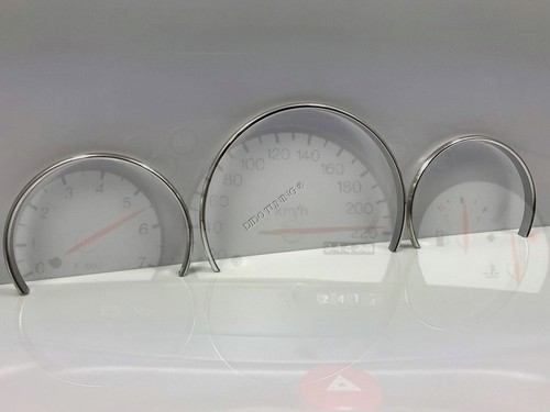 Pour Ford Escort 1995-1998 Cerclages De Compteur Aluminium Anneaux Chrome x3 - Imagen 2 de 8