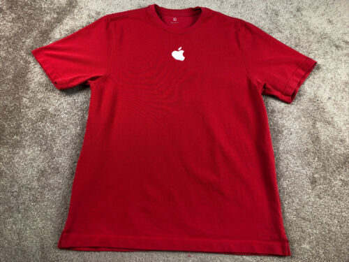 Apple Employee Solid Red Embroiderd T-Shirt Size Large | eBay