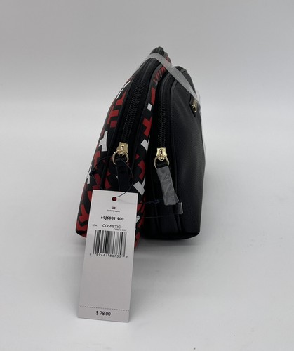 Tommy Hilfiger 2 piezas bolsa de cosméticos conjunto de maquillaje artículos de tocador de viaje logotipo bolsa con cremallera - Imagen 6 de 12