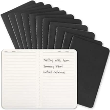 Mini Pocket Notebooks Bulk 3.5 x 5.5 Inches 12 Pack Small Note 12 Black Lined