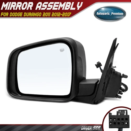 Driver Left Side Power Mirror Heated Manual Folding for Dodge Durango 2011-2017