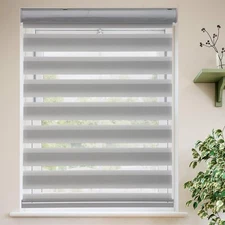 Roller Shades Zebra Blinds for Windows Cordless Day and Night Light Filtering...