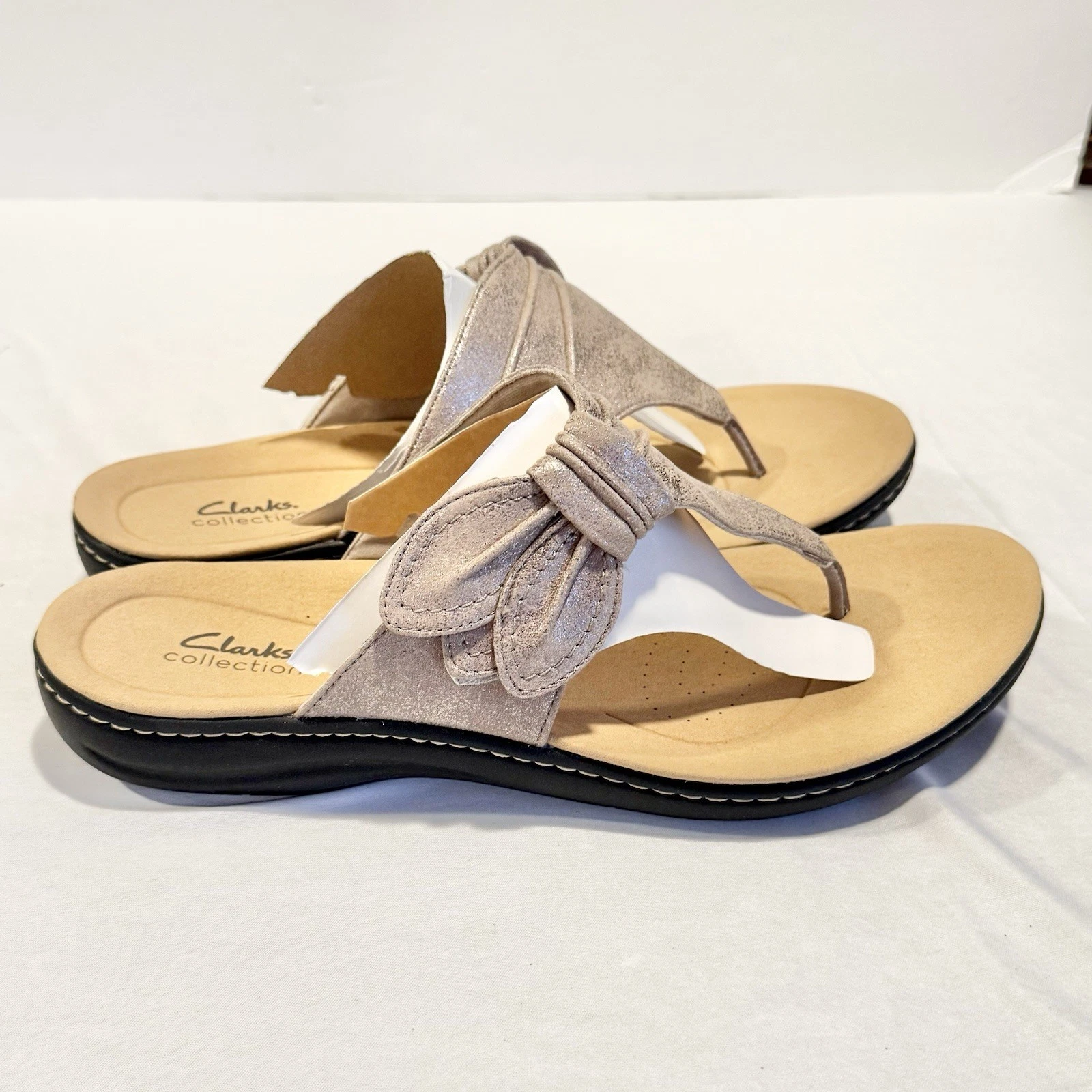 Clarks Laurieann Rae Women's Sandal Size 12W Tan Metallic New