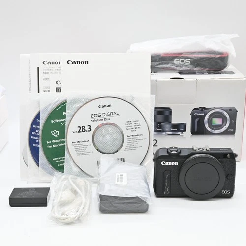 [Exc+5] Canon EOS M2 Mirrorless Camera body Black  w/strap,Cap From Japan