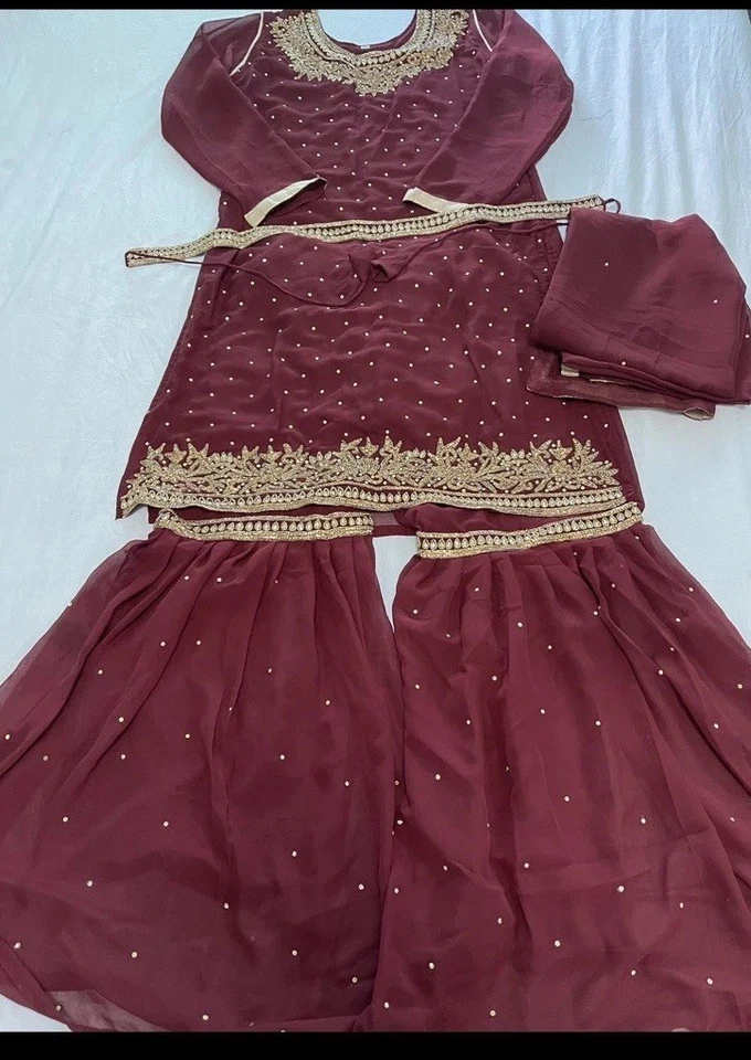 INDIA GARARA SALWAR KAMEEZ VESTIDO DE DISEÑADOR DE BODA ROPA DE FIESTA NUEVO Foto 2 de 4