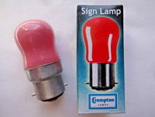 Image of Red 15w B22 Bayonet Old Type Sign Pygmy Lamp Proper Bulb Push In Incandescent