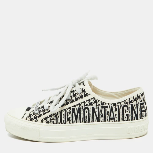 Baskets basses Dior blanc/noir tissu pied de poule Walk'N' Dior pointure 38