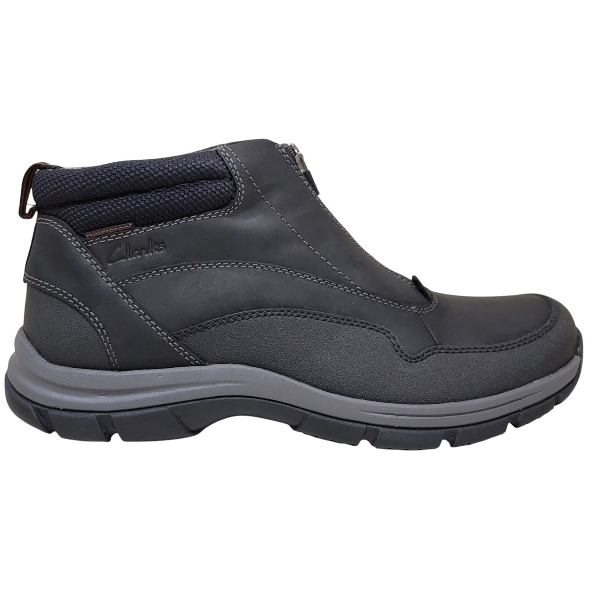 Clarks Wallpath Zip Men\'s Black Leather Ankle Boots. Size 10W Clarks Collection Men main image 4