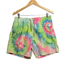 PacSun Boardies Swim Trunks Mens Large Pastel Tie Dye Vacation Surf Resort Beach