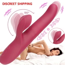 Thrusting Rotating Rabbit Vibrator Dildo G Spot Clit Massager Sex Toys for Women