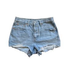Levi's Premium 501 Original Cut-Off Denim Shorts Light Wash Distressed Size 27