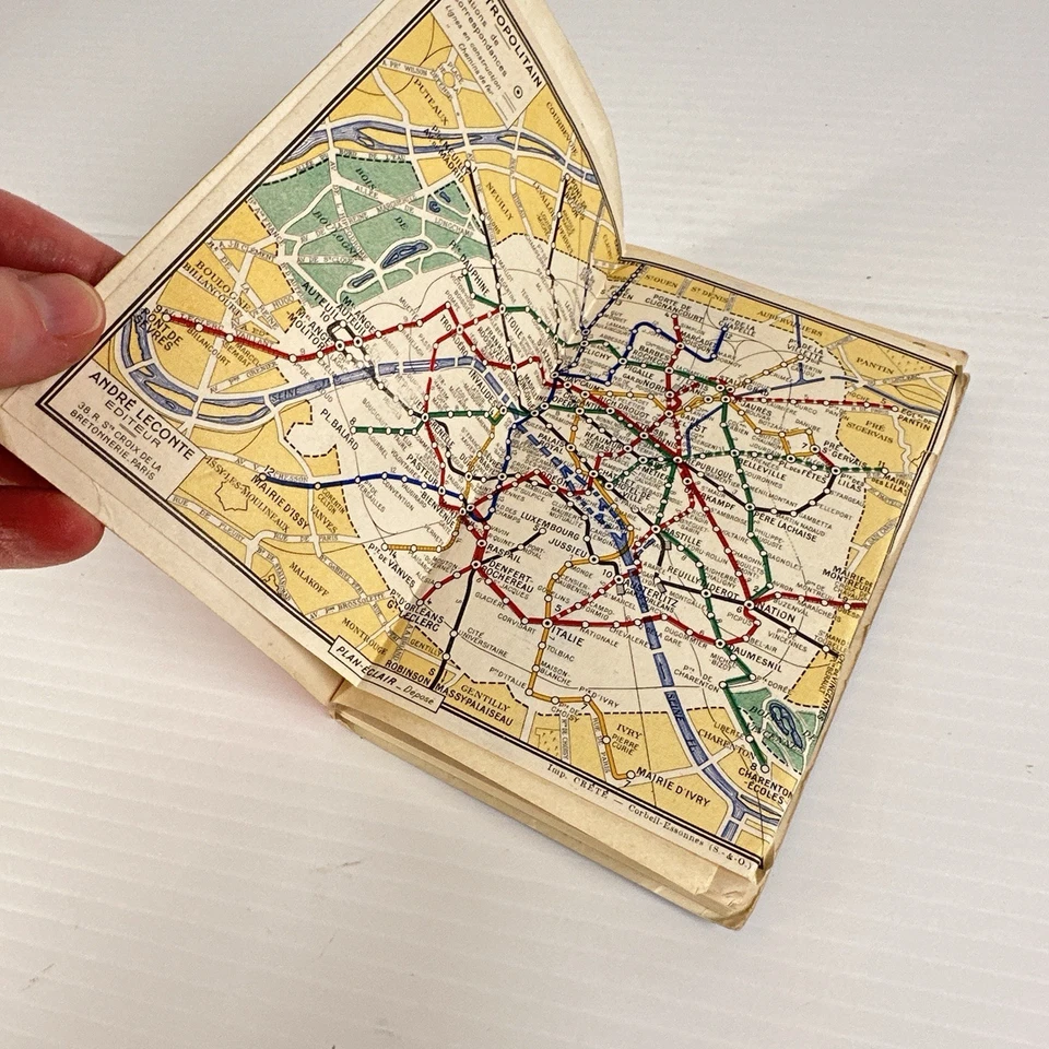 1954 Paris Metro Autobus Map & Street Directory Vintage Travel Guide - Image 4 of 4