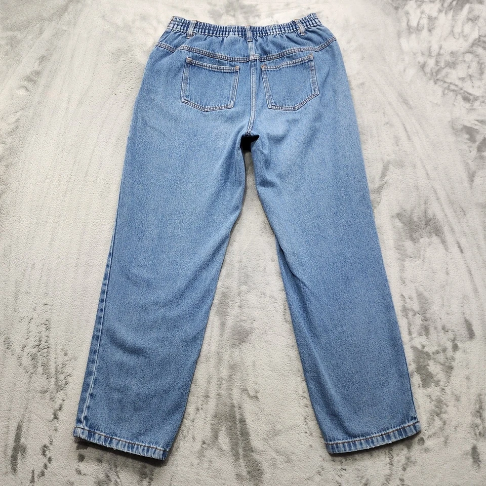 Jeans Woman Within 12W Azul Calce Clásico Pierna Recta Cintura Elástica Algodón Denim Foto 4 de 4