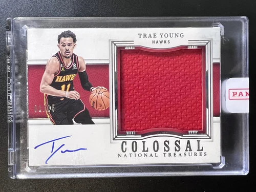 Trae Young 2023-24 National Treasures Colossal Materials Patch Auto 1/25-P04