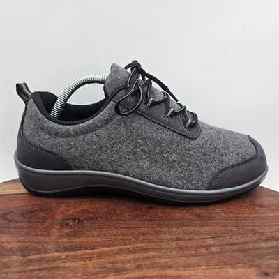 Orthofeet Sierra 711 Shoes Women's 9D Wide Gray Wool Comfort Walking Sneakers