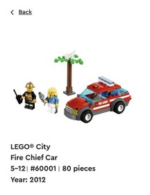 LEGO City: Fire Chief Car (60001) Missing The Instructional Manual