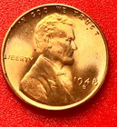1948-S Lincoln Wheat Cent Penny GEM RD BU From an Original Bank Roll