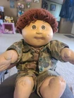 Cabbage Patch Kid Army Boy Auburn Yarn Loop Hair Wears original clothes